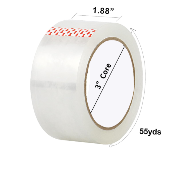 Industrial Strength Shipping Tape for Moving and Packing - Clear, 1.88 in. x 55 yd