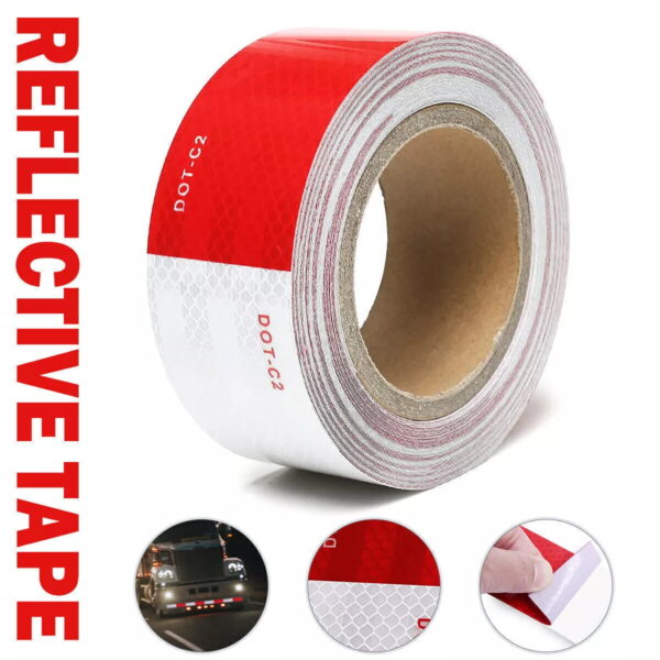 GQ PACKTAPES DOT-C2 Conspicuity Tape for Trailers – 1 Foot Stripes for High Visibility