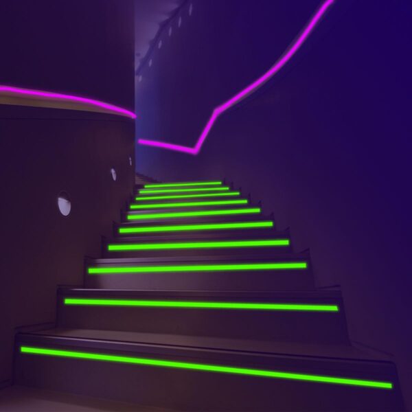 Close-up of GQ PACKTAPES UV Blacklight Neon Gaffer Tape, Fluorescent Glow Tape for Party and Event Use