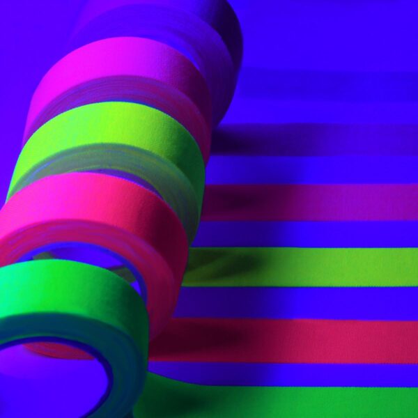 Glow-in-the-Dark Neon Tape for Blacklight Reactive Events and Fiesta Parties