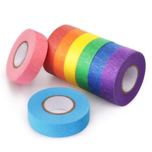 Thick and Durable Colored Masking Tape for DIY Projects - 8 Rolls of GQ PACKTAPES Rainbow Tape