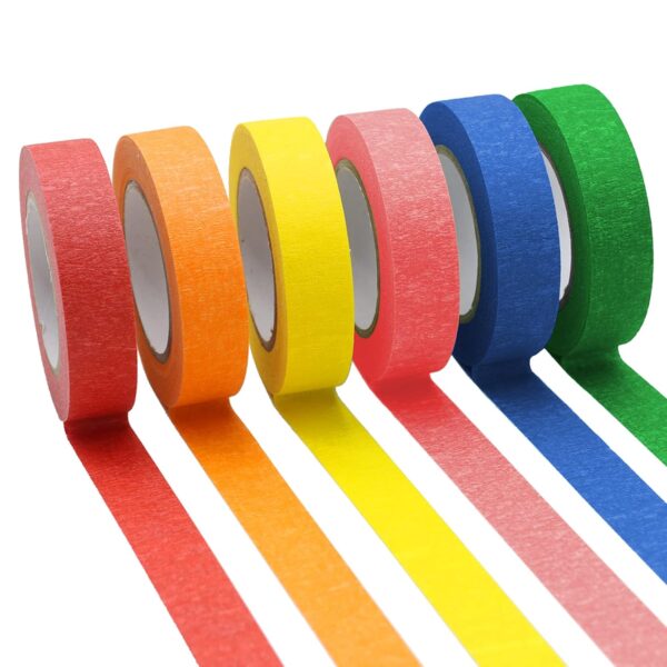 Vibrant Rainbow Masking Tape Set for Crafting - GQ PACKTAPES 8 Rolls Eco-Friendly and Waterproof