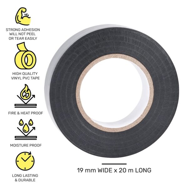 Durable Lead-Free Flame Retardant Electrical Tape for General Wiring, 6-Pack