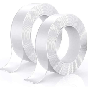 Heavy Duty Nano Gel Tape, Transparent, Reusable and Washable for Multi-Purpose Applications